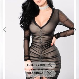 Black Ruched Mini Dress